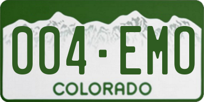 CO license plate 004EMO