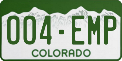 CO license plate 004EMP