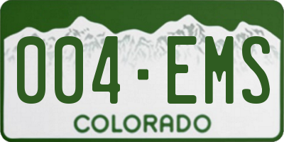CO license plate 004EMS