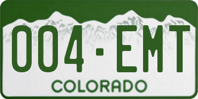 CO license plate 004EMT