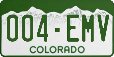 CO license plate 004EMV