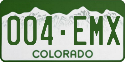 CO license plate 004EMX
