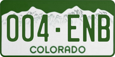 CO license plate 004ENB