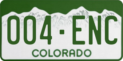 CO license plate 004ENC