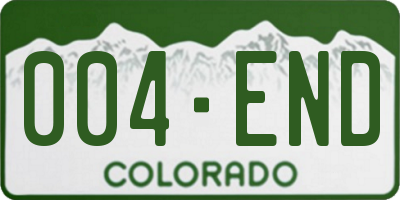 CO license plate 004END