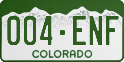 CO license plate 004ENF