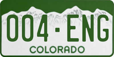 CO license plate 004ENG