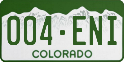 CO license plate 004ENI