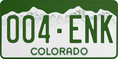 CO license plate 004ENK