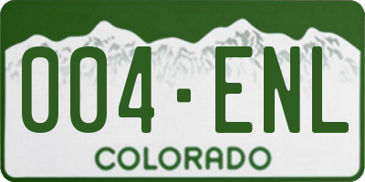 CO license plate 004ENL