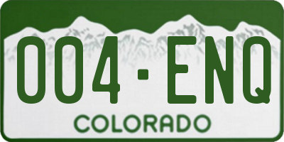 CO license plate 004ENQ