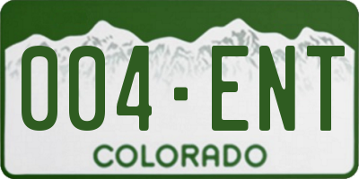 CO license plate 004ENT