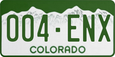 CO license plate 004ENX