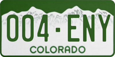 CO license plate 004ENY