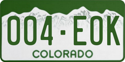 CO license plate 004EOK