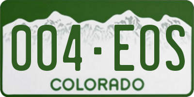 CO license plate 004EOS