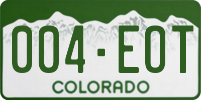 CO license plate 004EOT