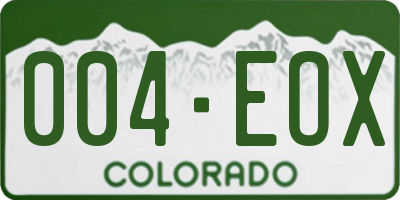 CO license plate 004EOX