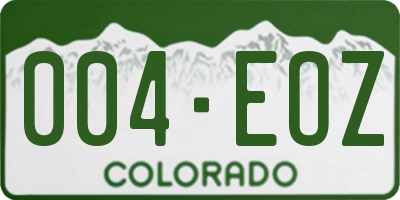 CO license plate 004EOZ