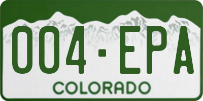 CO license plate 004EPA