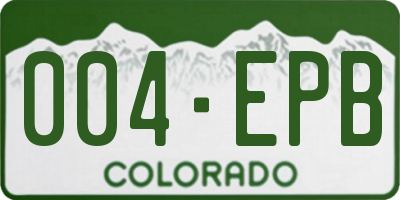 CO license plate 004EPB