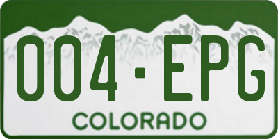 CO license plate 004EPG