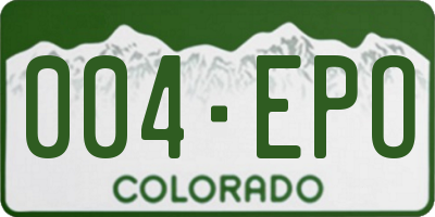 CO license plate 004EPO