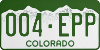 CO license plate 004EPP