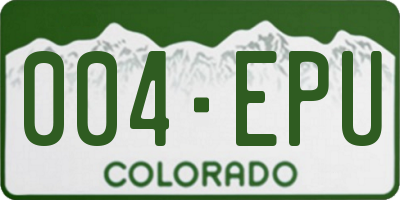 CO license plate 004EPU