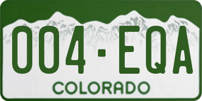 CO license plate 004EQA