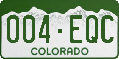 CO license plate 004EQC