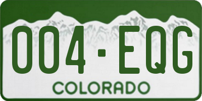 CO license plate 004EQG