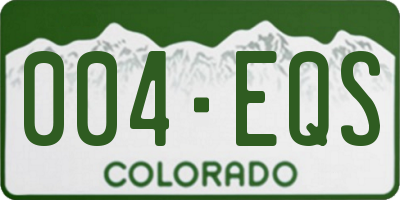 CO license plate 004EQS