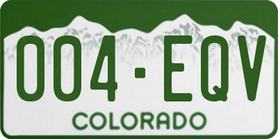 CO license plate 004EQV