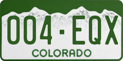 CO license plate 004EQX
