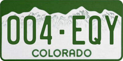 CO license plate 004EQY