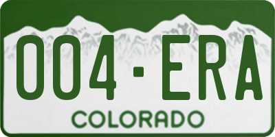 CO license plate 004ERA