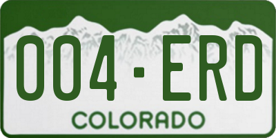 CO license plate 004ERD