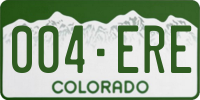 CO license plate 004ERE