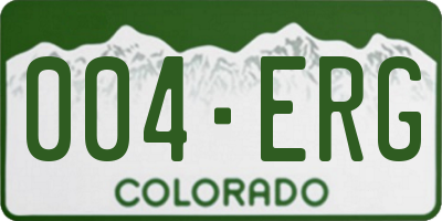 CO license plate 004ERG