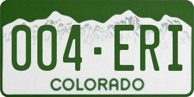 CO license plate 004ERI