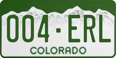 CO license plate 004ERL