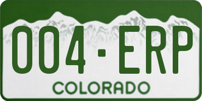 CO license plate 004ERP