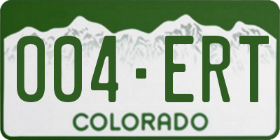 CO license plate 004ERT