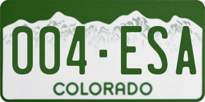 CO license plate 004ESA