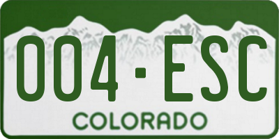 CO license plate 004ESC
