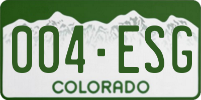 CO license plate 004ESG