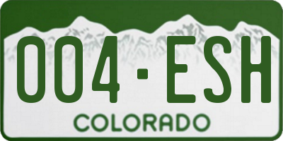 CO license plate 004ESH