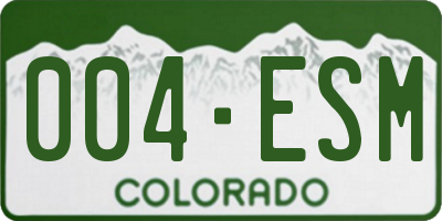 CO license plate 004ESM