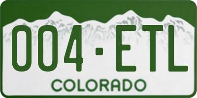 CO license plate 004ETL